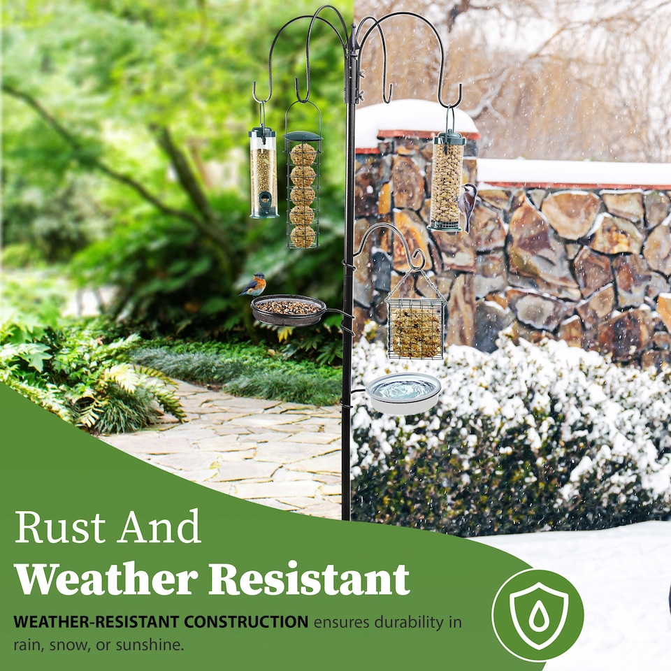 image 1 of Wild Bird Feeding Station Garden Water Bath, Table, Hanging Feeder & Stabilizer