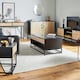 image 4 of VonHaus Industrial Sideboard Storage Cabinet, 4 Doors & 4 Shelves | Black