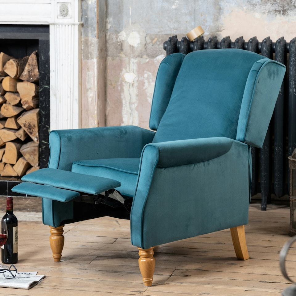image 1 of Barksdale Recliner Armchair - Teal