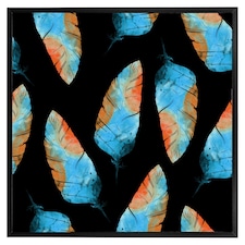 Imprints boho feathers (Picutre Frame) Black | XL
