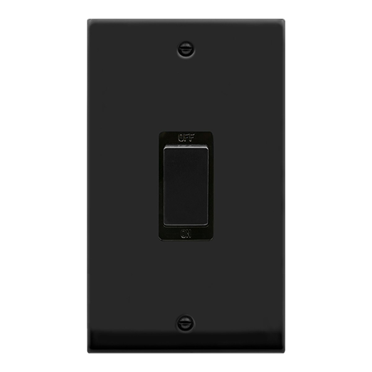 SE HOME Matt Black 2 Gang Ingot Size 45A Switch Black Matt Black