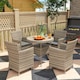image 2 of Outsunny Rattan Dining Set for 4 with Cushions Grey