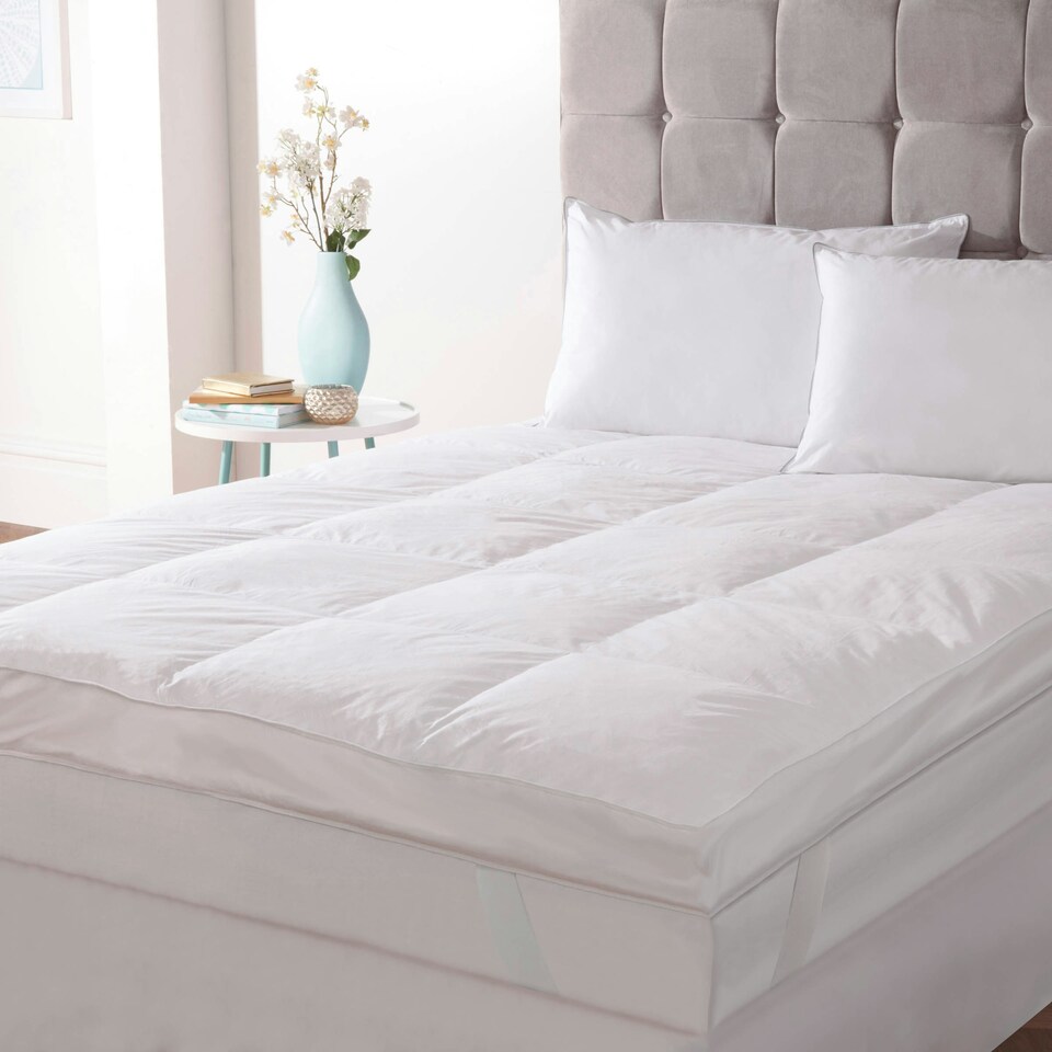 image 1 of BHS Dreamy Nights Duck Feather King Topper, White