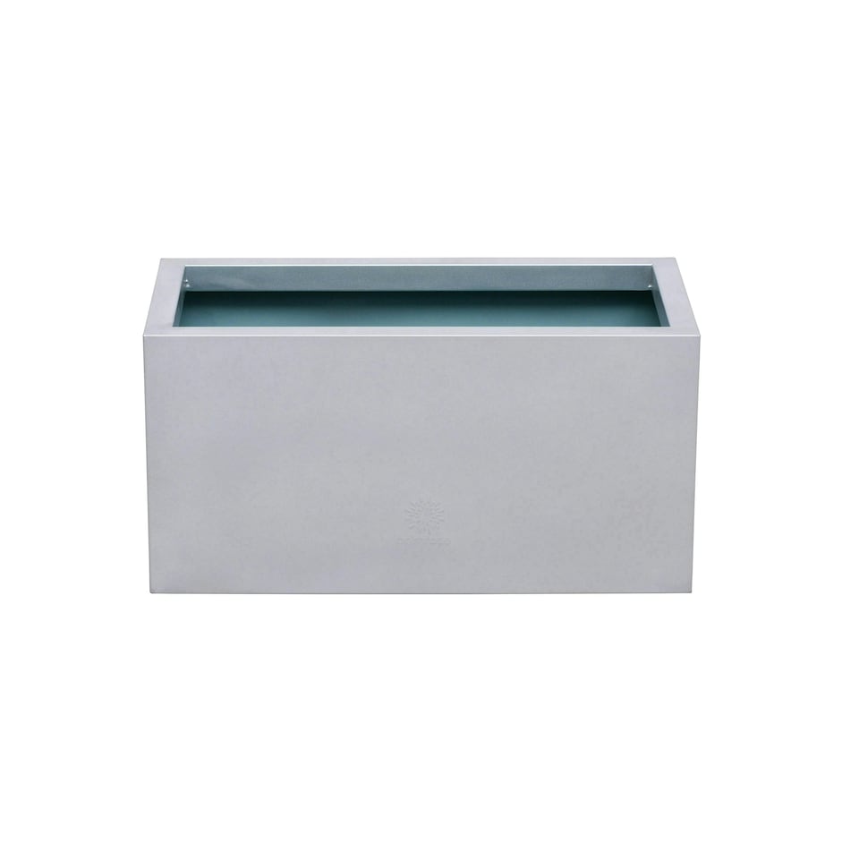 image 1 of Primrose Zinc Galvanised Rectangular Silver Rectangular Planter 64cm x 32cm