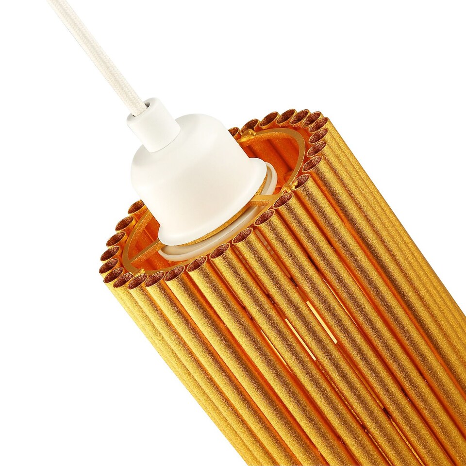 image 1 of Modern Designer Satin Gold Tubular Bells Styled Ceiling Pendant Light Shade | Gold | Gold | 1