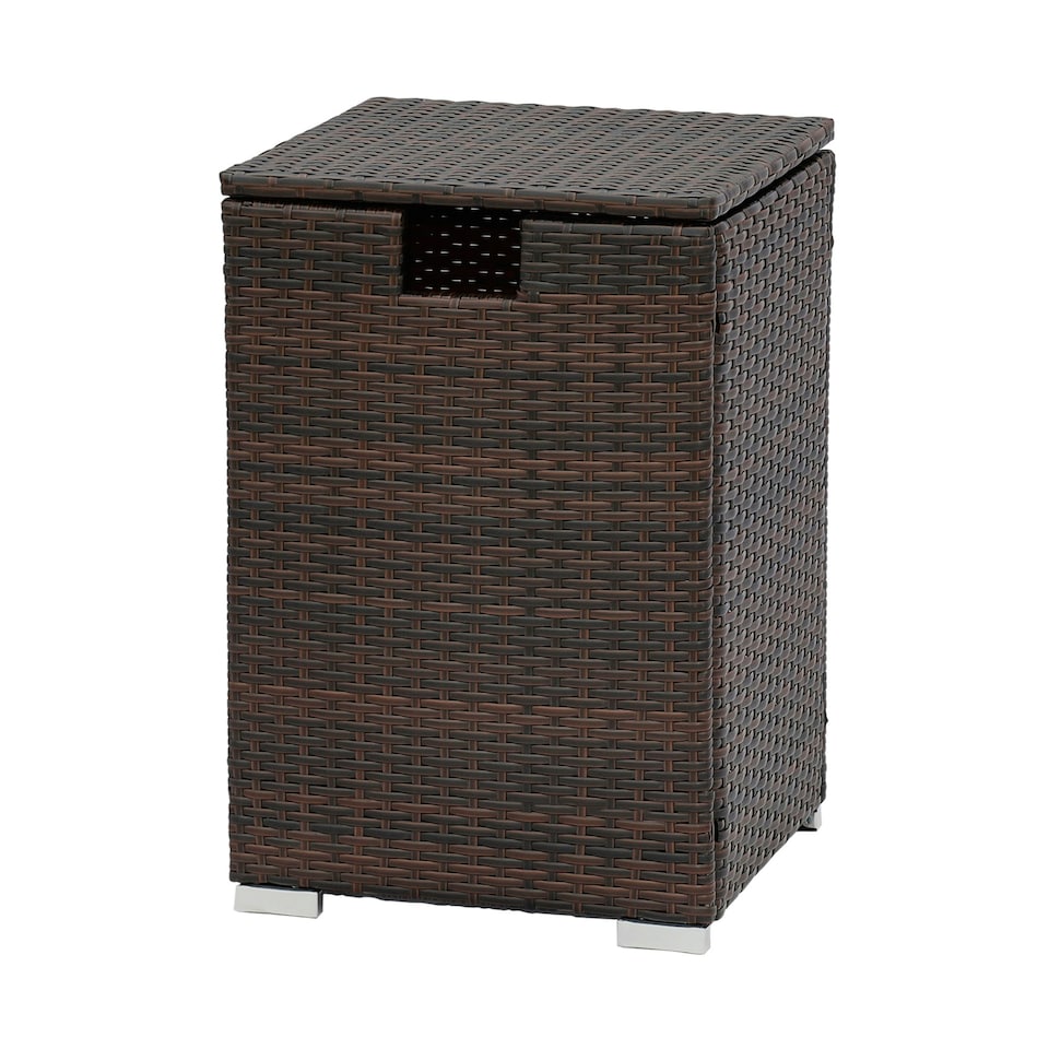 image 1 of Teamson Home Wicker Gas Tank Table for Fire Pits for 20 lb Propane Tank Cover, Brown