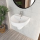 image 3 of Balterley Mila Round 1 Tap Hole Ceramic Basin with Semi Pedestal Bathroom Sink (Tap Not Included) | White | White