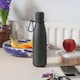 image 5 of Harbour Housewares Stainless Steel Water Bottle with Carabiner Clip - 500ml - Matt Black | Black | Matt Black | One Size