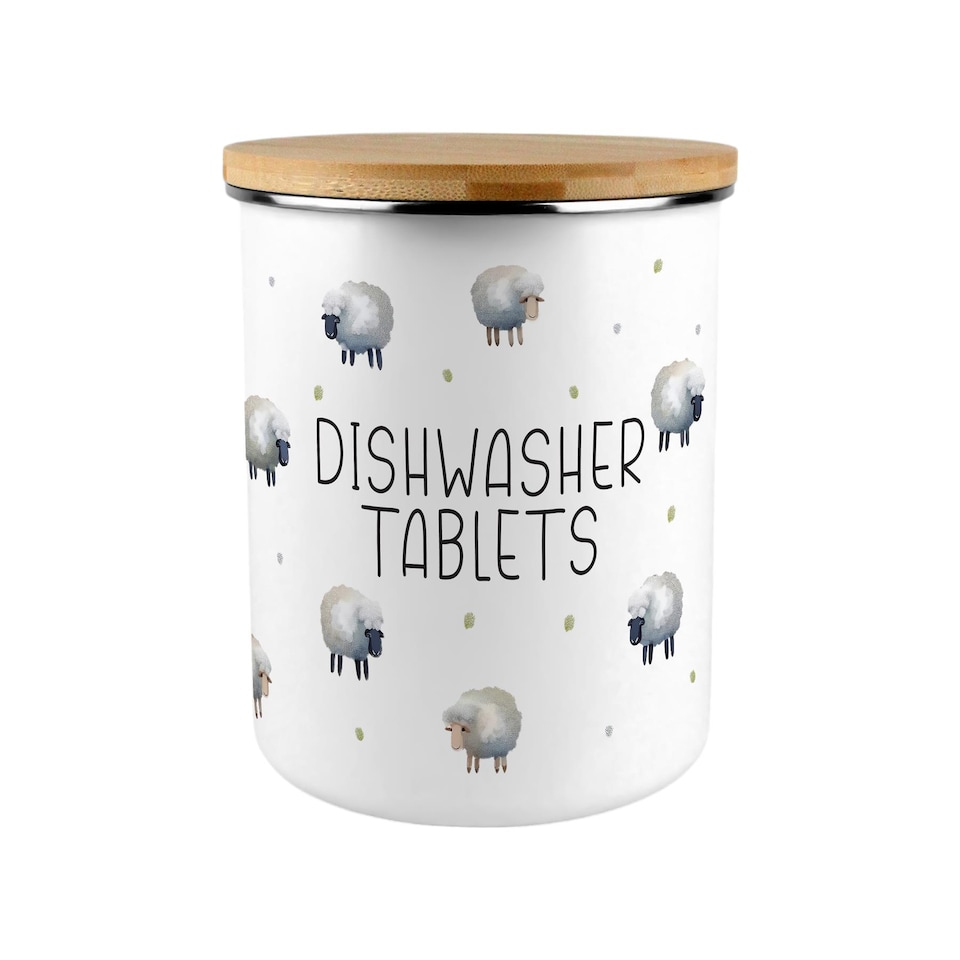 image 1 of Spring Sheep Dishwasher Tablets Storage Tin