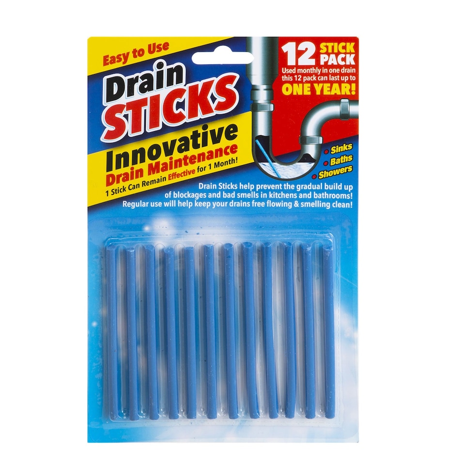 vfm-estore Drain Cleaner Sticks - Magic Maintenance DeClogger, 12-pack Blue