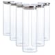 image 1 of Argon Tableware Glass Storage Jars - Silver Lid - 2 Litre - Modern Round Scandi Organisation Container Glass Jar - Set of 6
