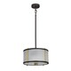 image 2 of Corona Cylindrical 2 Light Pendant, Museum Bronze, Frosted Glass
