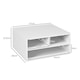 image 5 of HOMCOM Desktop Printer Stand with Storage, 2-Tier Desk Organizer with 3 Open Compartments for Home Office, White