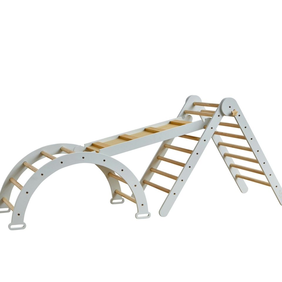 image 1 of Tutti Bambini Scala Montessori 3 in 1 Pikler Climbing Frame with Climbing Wall - Sea Mist