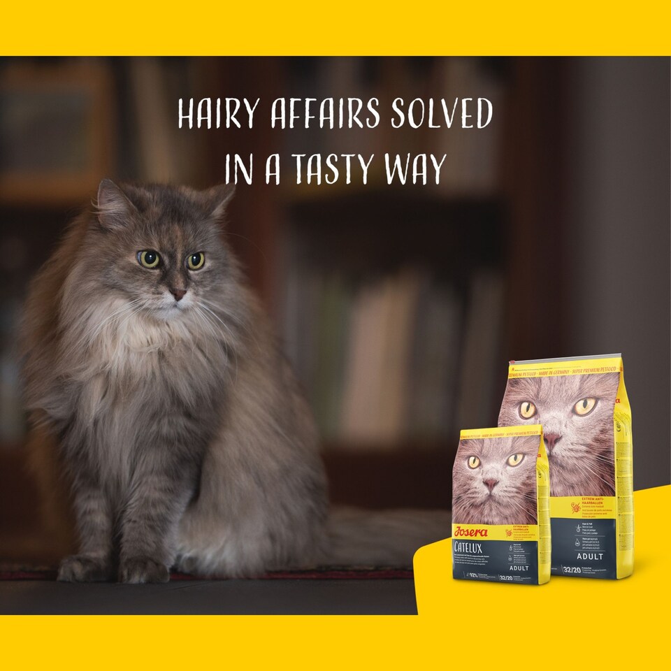 image 1 of Josera Catelux | Complete cat food | Extreme Anti-Hairball | Ideal for long-haired cats | For fussy breeds | Gluten free | High meat | Skin & Coat | 8x0.4kg