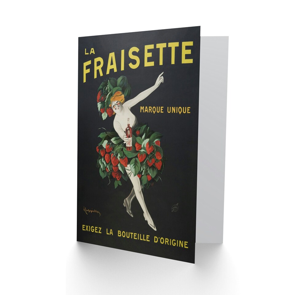 image 1 of Leonetto Cappiello Art Card Fraisette Strawberry Liqueur Vintage Ad