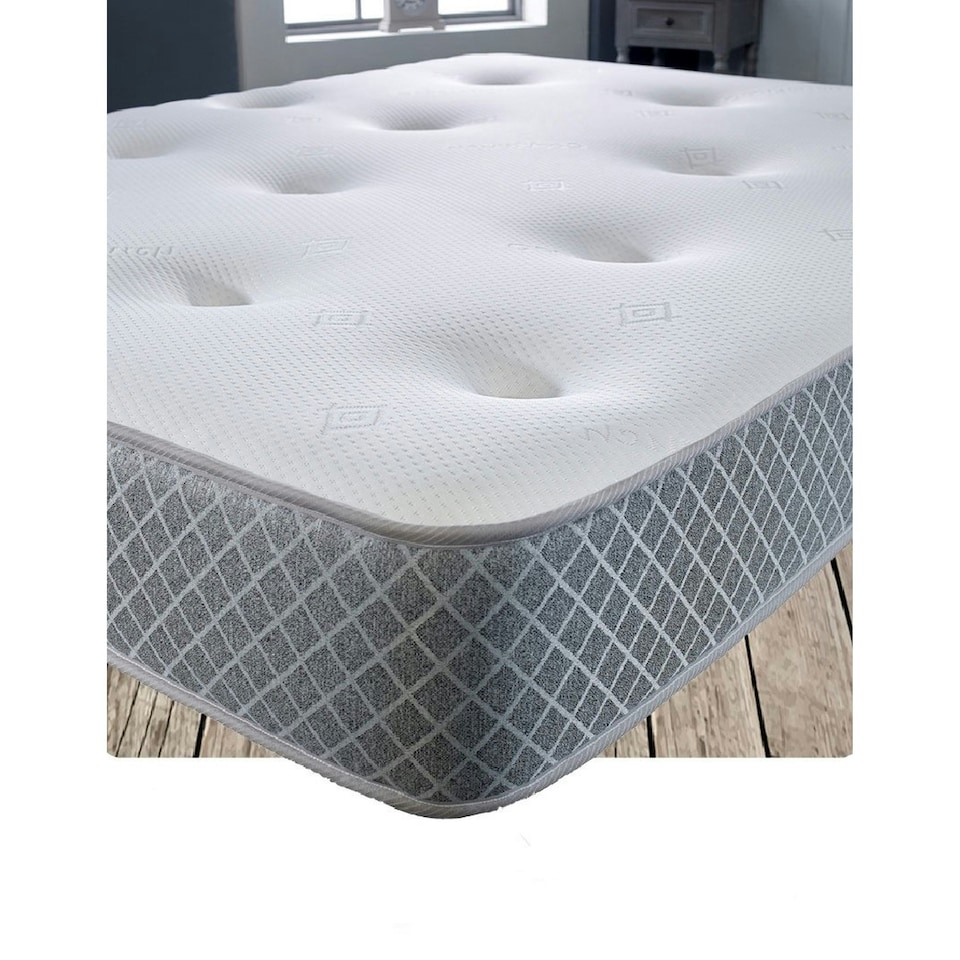 image 1 of Nebraska Tufted Hybrid Mattress - Soft Feel Cool Touch Quilted Sleep Surface Grey | Small Double