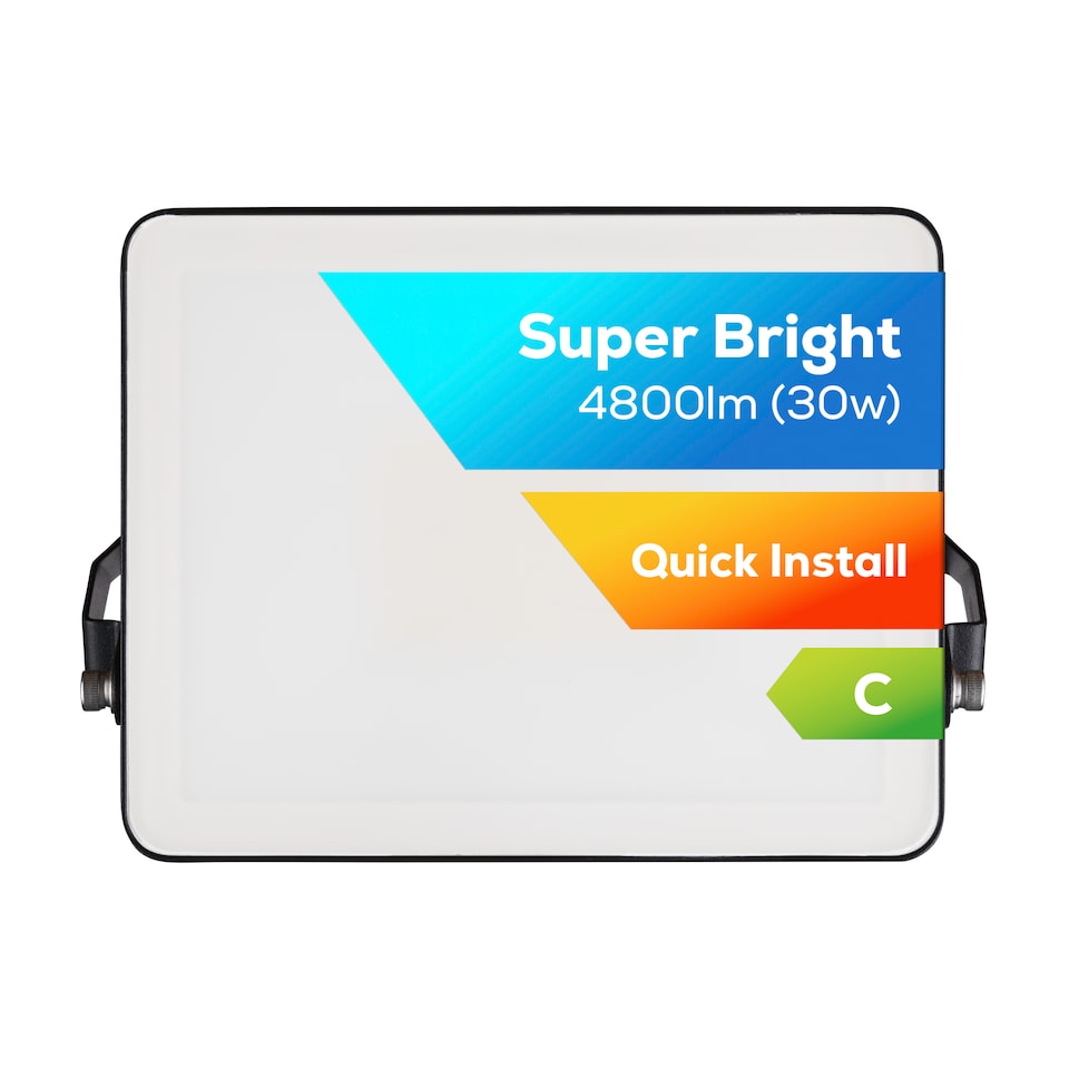image 1 of TCP 30W LED Floodlight, Efficient Outdoor Light with Screwless Connector