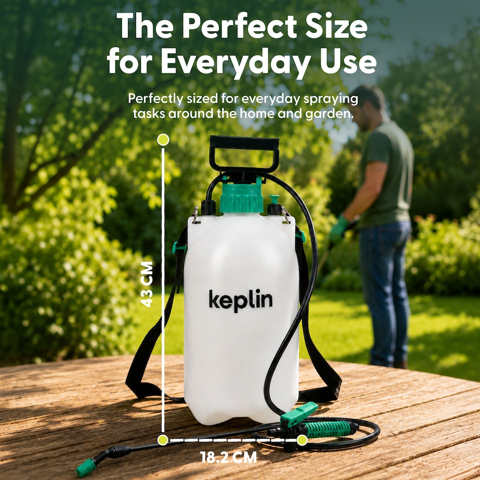 image 1 of Keplin Pump Action Garden Pressure Sprayer with Long Lance Spray and Mist Nozzle