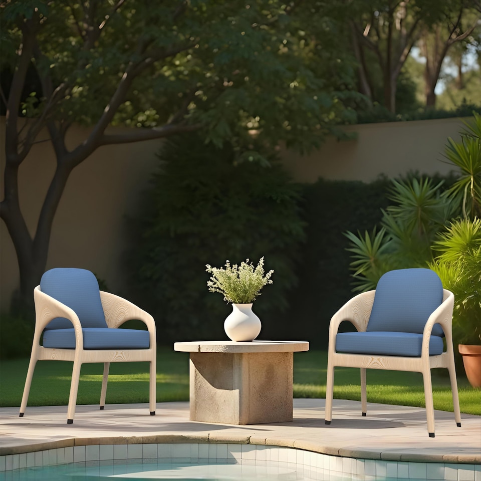 image 1 of Covers&All Outdoor 5 in Seat / Back Cushion with Highly Durable Cover Rite Fabric, 22 in W x 24 in L x 5 in Thick, Sky Blue