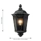 image 5 of Sienna - Black with Clear Glass IP44 Outdoor Half Lantern Wall Light | Black | Clear | 1