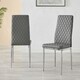image 2 of Furniturebox 6x Milan Grey Chrome Hatched Faux Leather Dining Chairs