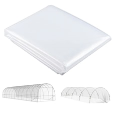 Outsunny 6 X 10m UV Resistant Waterproof Plastic Polytunnel Cover, Clear