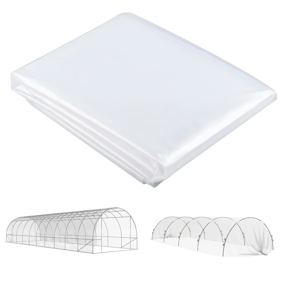 image 1 of Outsunny 6 X 10m UV Resistant Waterproof Plastic Polytunnel Cover, Clear