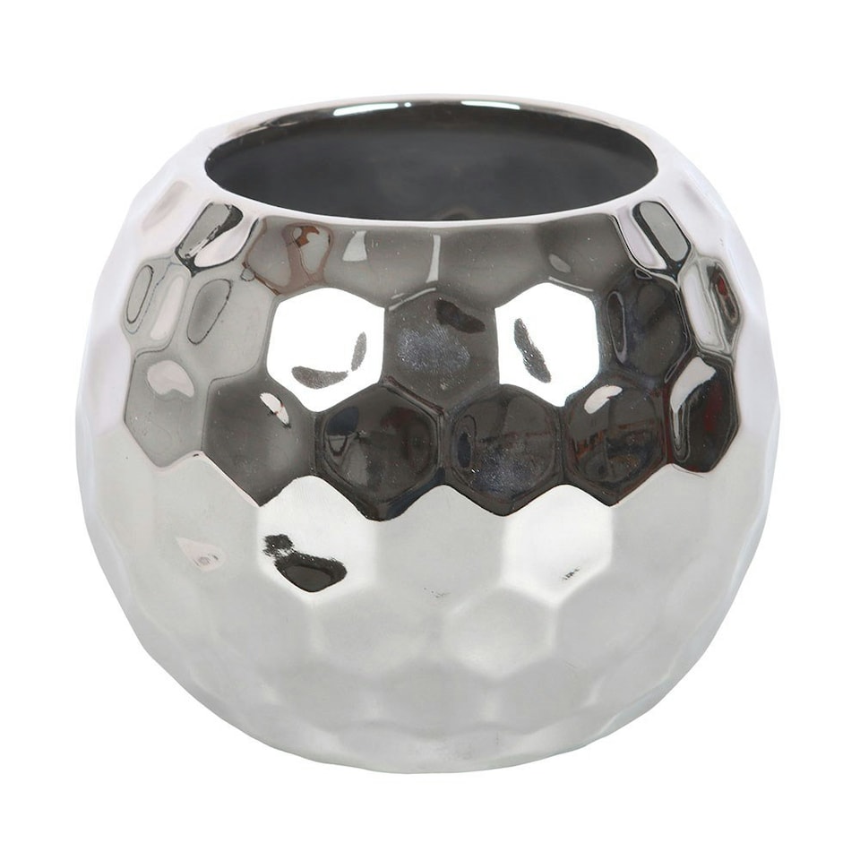 image 1 of Silver Disco Ball Plant Pot