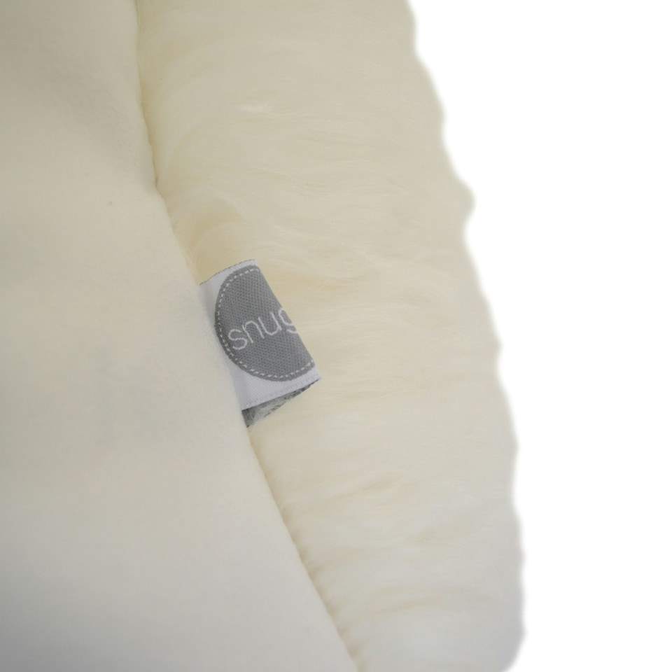 image 1 of SNUGRUGS Mongolian Sheepskin Cushion - Square - 40cm x 40cm White | Ivory | 40cmx40cm