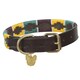image 1 of Digby & Fox Drover Polo Leather Dog Collar - Yellow/Green/Purple - XXS