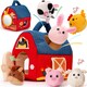 image 1 of Plush Barn with Stuffed Farm Animals, Rattle, Crinkle Paper & Baby Mirror