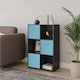 image 3 of 6-Cube Shelving Unit With Non Woven Inserts | Black | Black & Sky Blue | 1