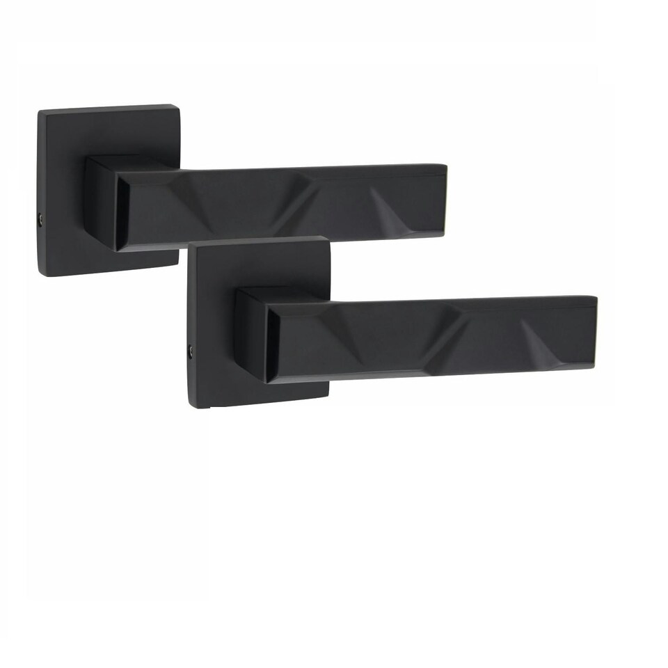 image 1 of Golden Grace Modern Nova Euro Lock Door Handles in Matt Black Finish with 70mm Key and Thumbturn Barrell Black