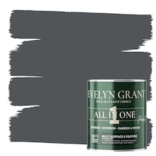 EVELYN GRANT All-in-One Paint & Primer - Multi-Surface for Walls, Wood, Interior & Exterior - Anthracite Grey - 1L - Matt