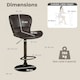 image 2 of COSTWAY Set of 2 Bar Stools Swivel Bar Chair w/Footrest Brown