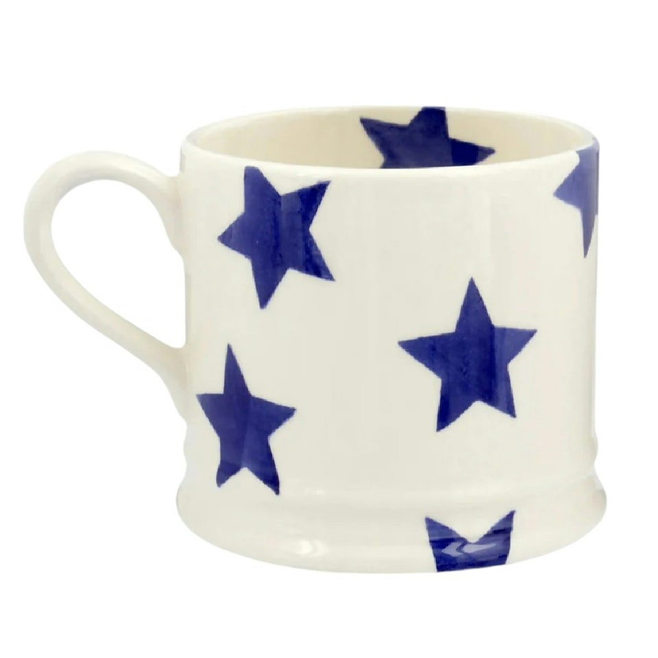 image 1 of Mug: 1 x 175ml Emma Bridgewater Blue Star Mug, Ceramic White
