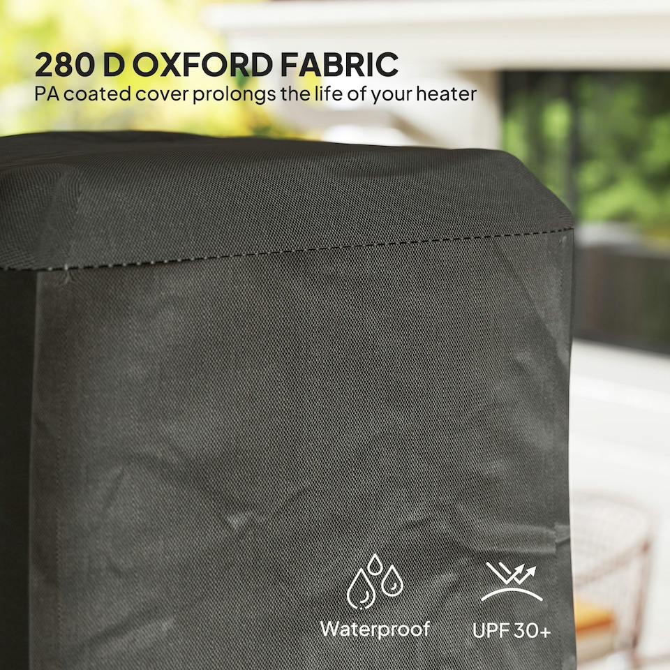 image 1 of Outsunny Heavy Duty Gas Pyramid Outdoor Patio Heater Cover, Black | Black | Black