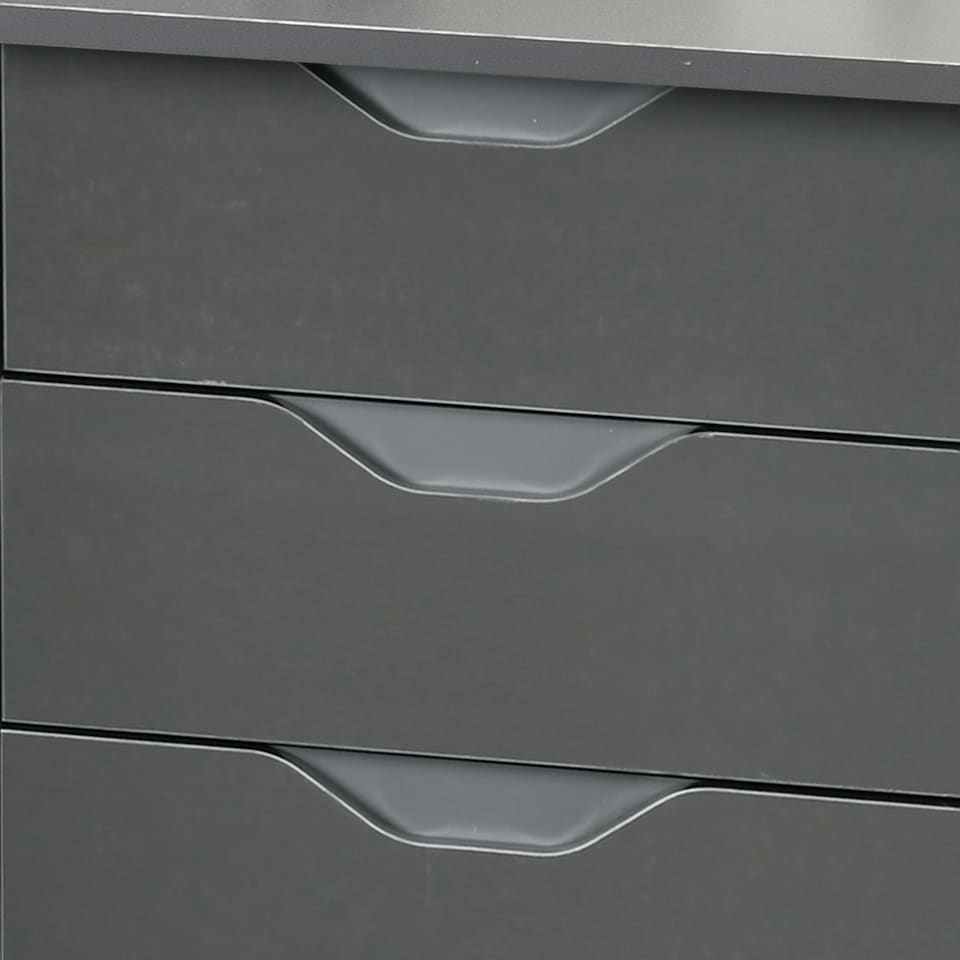 image 1 of HOMCOM Computer Desk w/ Drawers Modern Writing Workstation for Home Office Grey