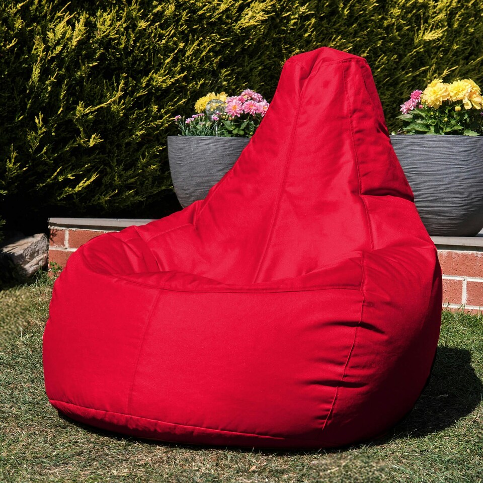 image 1 of icon Recliner Indoor Outdoor Bean Bag Red Bean Bag Chair Red