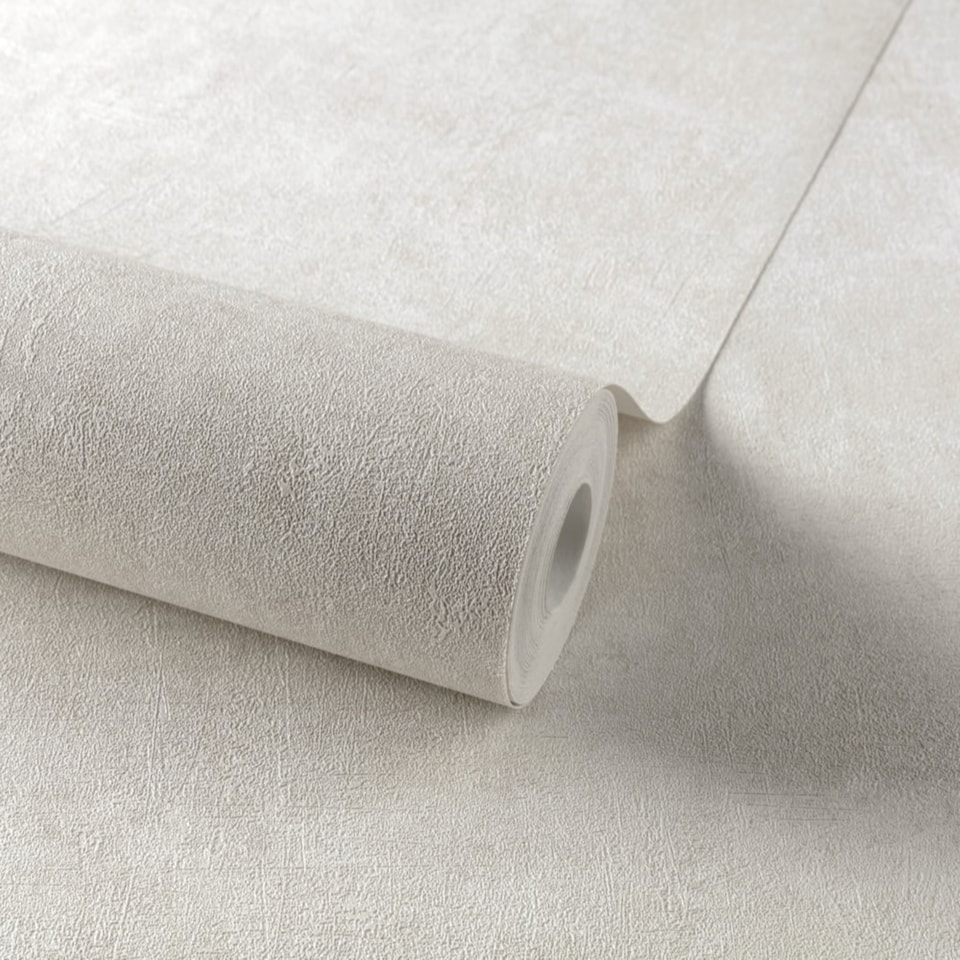 image 1 of Grandeco Annabella Distressed Plaster Textured Wallpaper, Off White | White | White | 5.32
