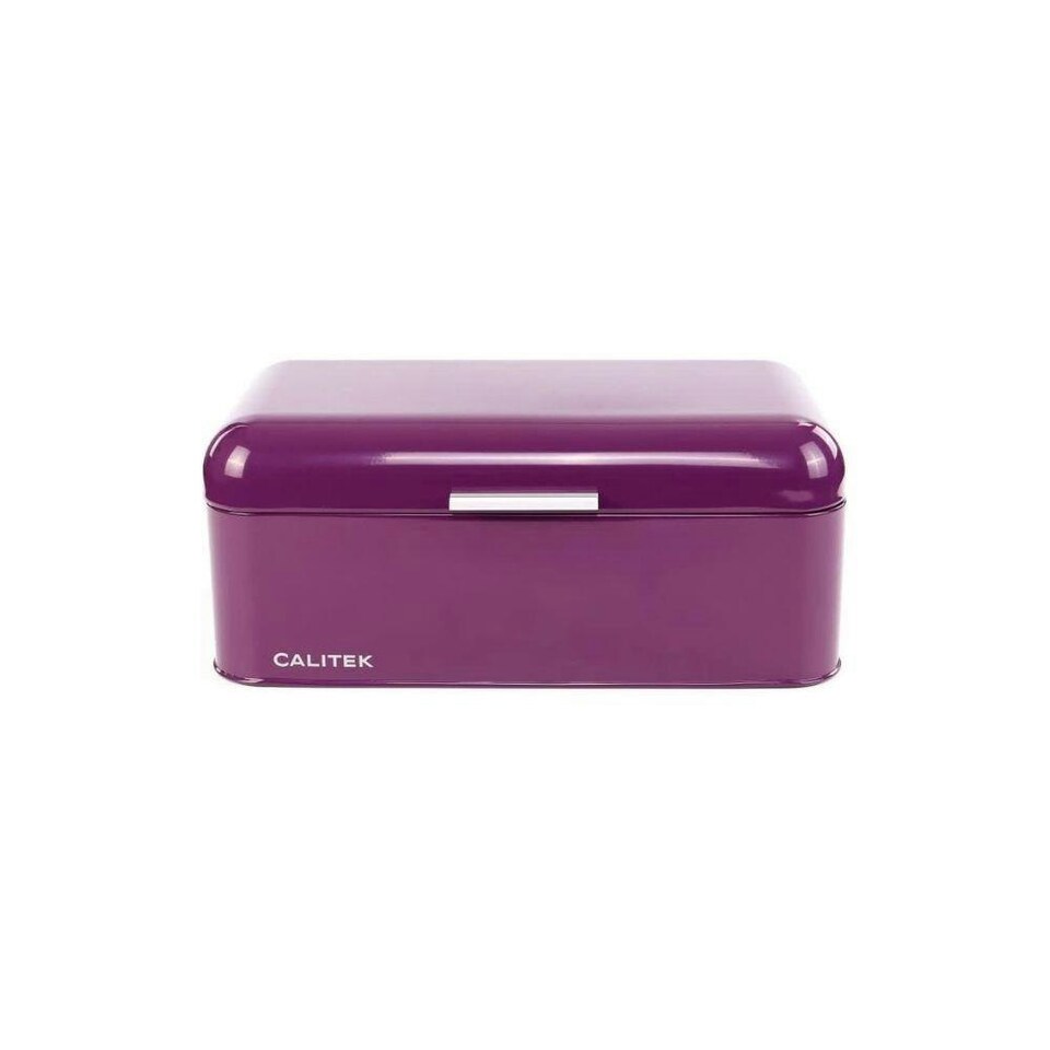 image 1 of CALITEK Bread Bin Kitchen Counter Vintage Style Coated Carbon Steel Purple Purple