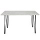 image 10 of Grey Dining Table with Hairpin Legs & 4 Black Velvet Chairs Set for Kitchen & Dining Room Grey