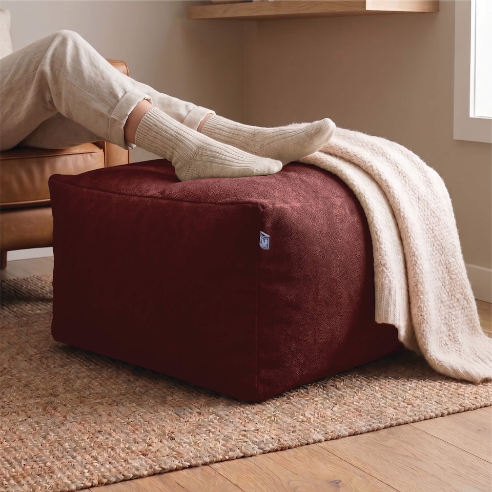 image 1 of rucomfy Indoor Large Ottoman Pouffe - Plush Velora Bean Bag Footstool