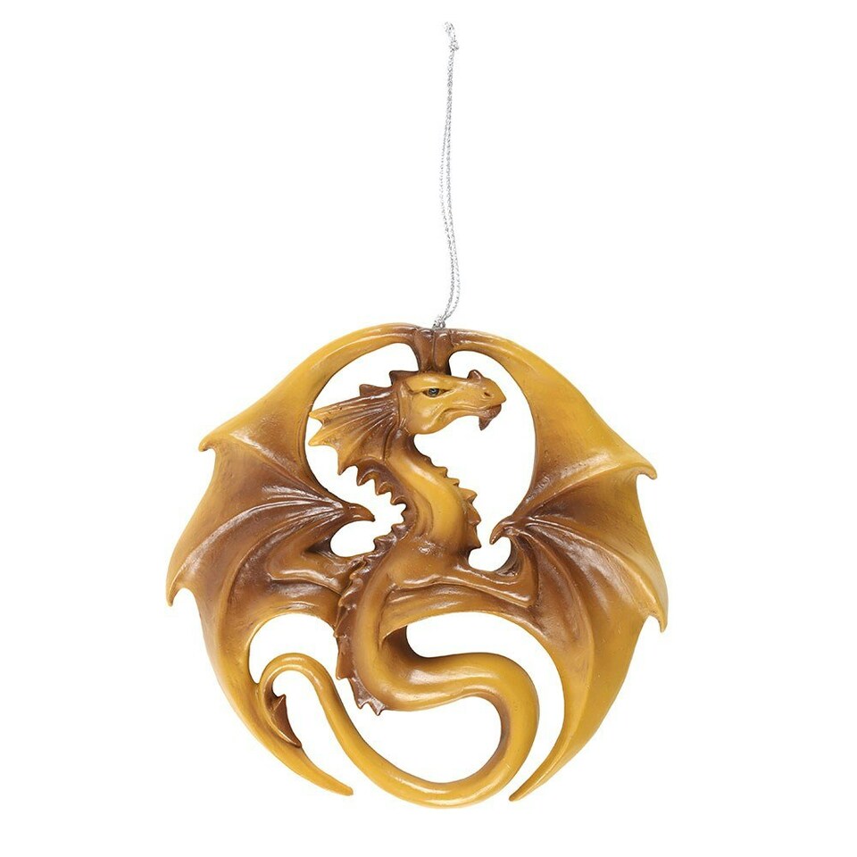 image 1 of Anne Stokes Dragon Medal Hanging Ornament - Gold/Brown - One Size