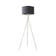image 8 of ValueLights Camden Brushed Chrome Tripod Floor Lamp Charcoal Shade & Bulb | Grey