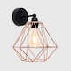 image 3 of ValueLights Cambourne Matte Black Wall Light Copper Shade & Bulb