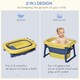 image 3 of HOMCOM Foldable Baby Bathtub for Newborns Infants Toddlers w/ Stool - Yellow