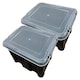 image 2 of Plastic Storage Boxes Pack of 5 (24 Litre) Black Box With See Through Lids