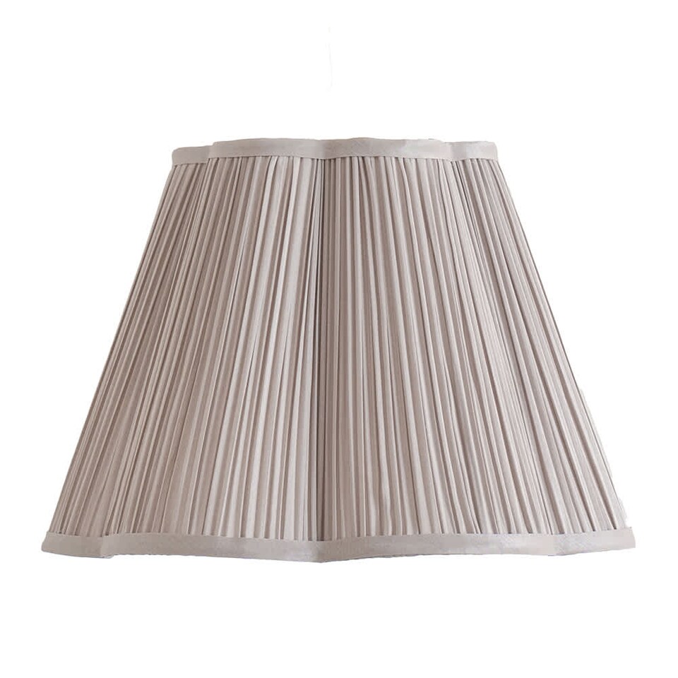 image 1 of ValueLights Loralei Light Grey Small Pleat Scallop Lamp Shade & Bulb | Grey